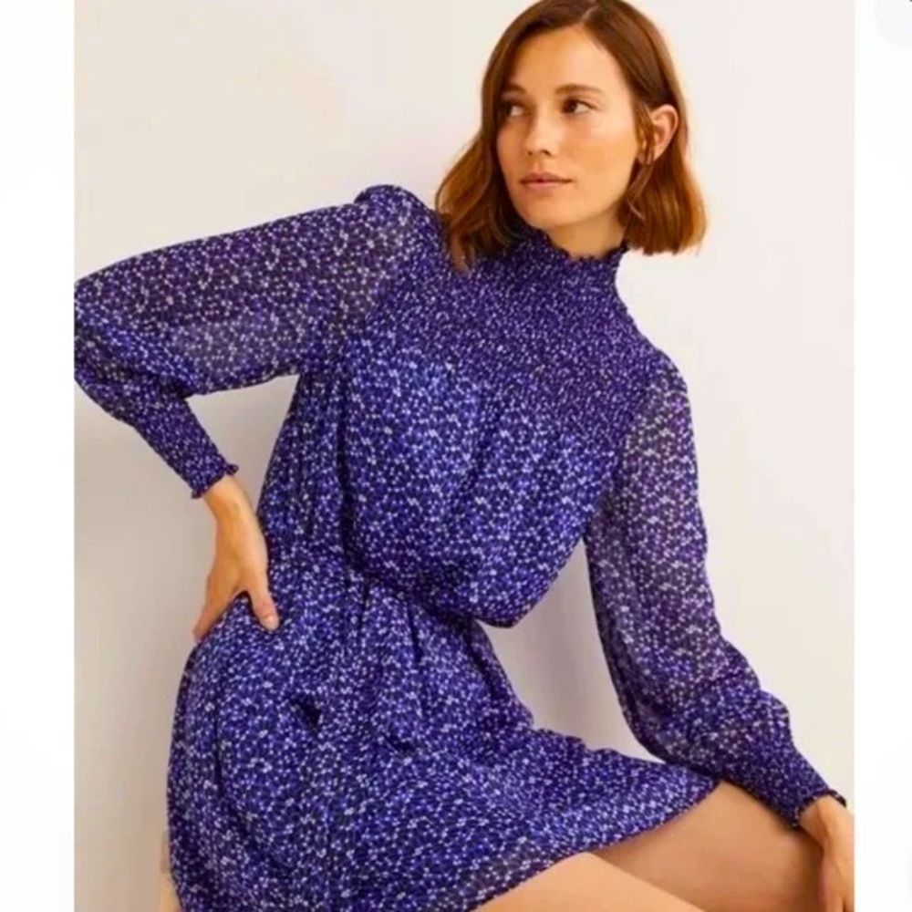 Elegant Blue Patterned Dress